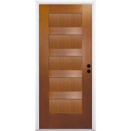 CODEL DOORS 32" x 80" Fir Grain Shaker Exterior Fiberglass Door 2868LHISPFG5PSHK491615M